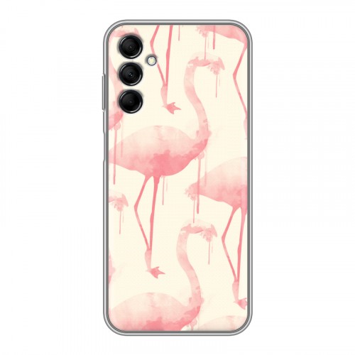 Дизайнерский силиконовый с усиленными углами чехол для Samsung Galaxy M14 5G Розовые фламинго