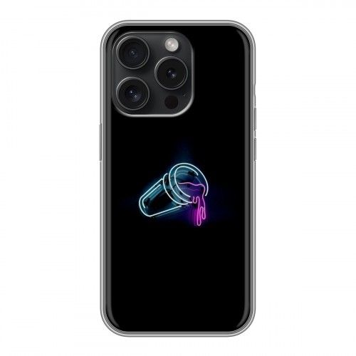 Дизайнерский силиконовый чехол для Iphone 15 Pro Минимализм на черном