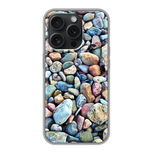 Дизайнерский силиконовый чехол для Iphone 15 Pro Текстура камня