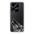 Полупрозрачный дизайнерский пластиковый чехол для Huawei Honor X5 Plus Каллиграфия животных