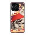 Дизайнерский силиконовый чехол для Huawei Honor X6a Космик кошки