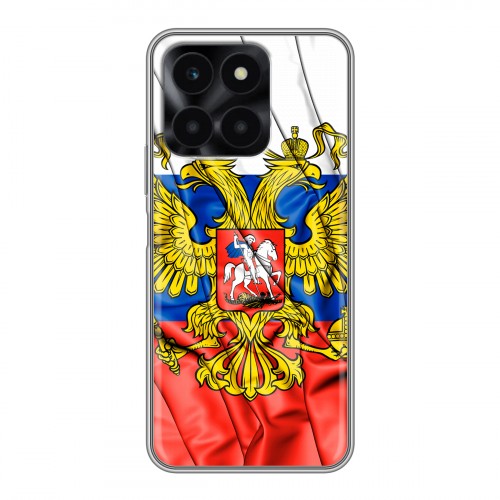 Дизайнерский силиконовый чехол для Huawei Honor X6a Российский флаг