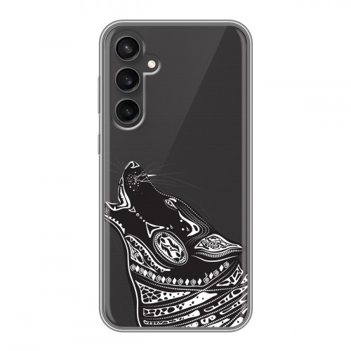 Полупрозрачный дизайнерский силиконовый чехол для Samsung Galaxy S23 FE Каллиграфия животных