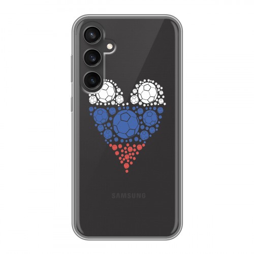 Полупрозрачный дизайнерский пластиковый чехол для Samsung Galaxy S23 FE Российский флаг