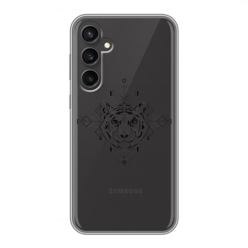 Полупрозрачный дизайнерский пластиковый чехол для Samsung Galaxy S23 FE Прозрачные тигры