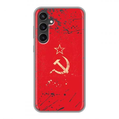 Полупрозрачный дизайнерский силиконовый чехол для Samsung Galaxy S23 FE Флаг СССР