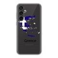 Полупрозрачный дизайнерский силиконовый чехол для Samsung Galaxy S23 FE флаг греции