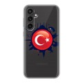 Полупрозрачный дизайнерский пластиковый чехол для Samsung Galaxy S23 FE Флаг Турции