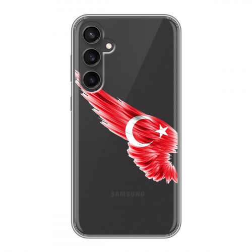 Полупрозрачный дизайнерский пластиковый чехол для Samsung Galaxy S23 FE Флаг Турции