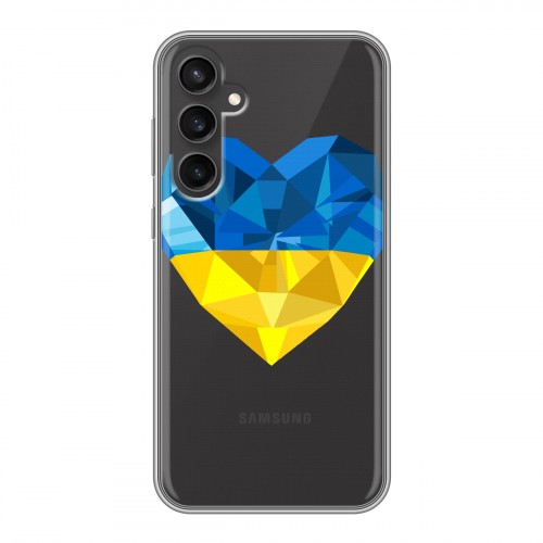 Полупрозрачный дизайнерский силиконовый чехол для Samsung Galaxy S23 FE Флаг Украины