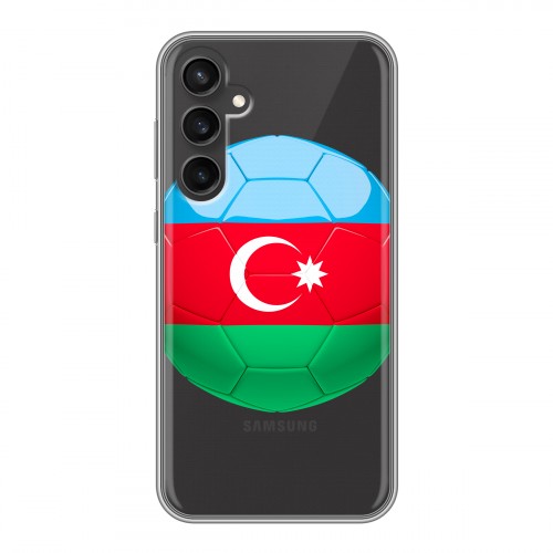 Полупрозрачный дизайнерский пластиковый чехол для Samsung Galaxy S23 FE Флаг Азербайджана