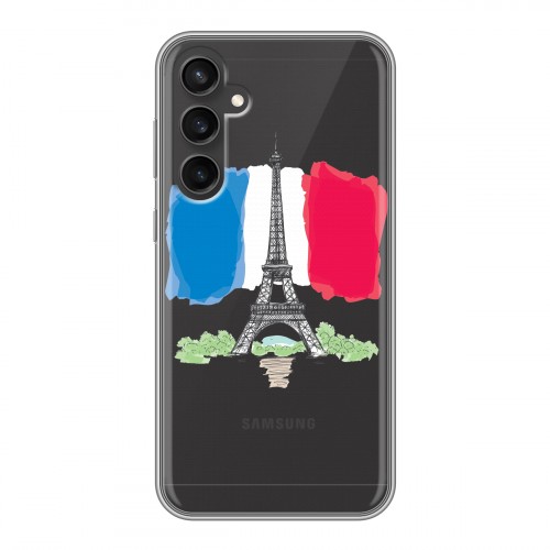 Полупрозрачный дизайнерский пластиковый чехол для Samsung Galaxy S23 FE Флаг Франции