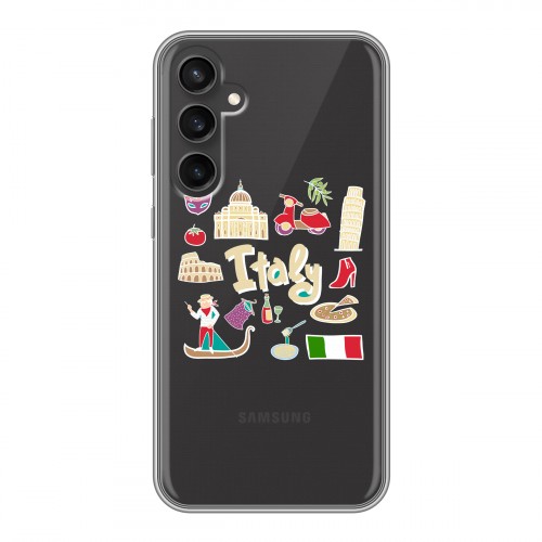 Полупрозрачный дизайнерский силиконовый чехол для Samsung Galaxy S23 FE Флаг Италии