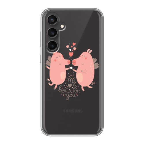 Полупрозрачный дизайнерский пластиковый чехол для Samsung Galaxy S23 FE Прозрачные свинки