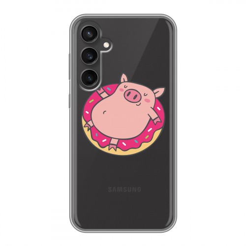 Полупрозрачный дизайнерский силиконовый чехол для Samsung Galaxy S23 FE Прозрачные свинки