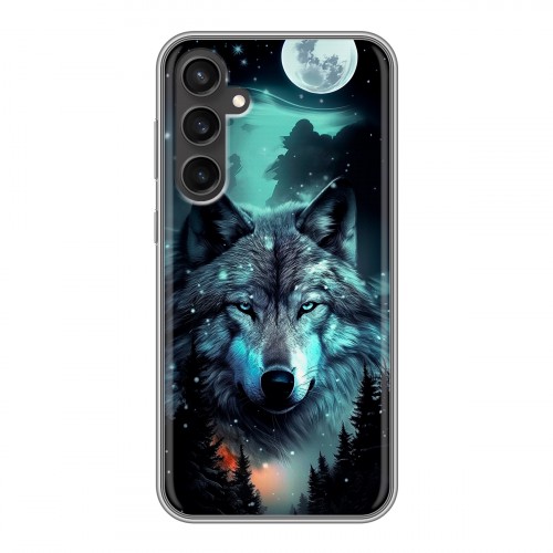 Дизайнерский силиконовый чехол для Samsung Galaxy S23 FE Волк и луна