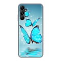 Дизайнерский силиконовый чехол для Samsung Galaxy A05s Бабочки голубые