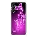 Дизайнерский силиконовый чехол для Samsung Galaxy A05s Бабочки фиолетовые