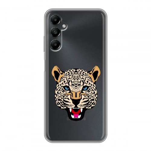 Дизайнерский силиконовый чехол для Samsung Galaxy A05s Прозрачные леопарды