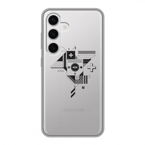 Полупрозрачный дизайнерский пластиковый чехол для Samsung Galaxy S24 Абстракции 3