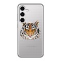 Полупрозрачный дизайнерский силиконовый чехол для Samsung Galaxy S24 Прозрачные тигры