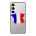 Полупрозрачный дизайнерский пластиковый чехол для Samsung Galaxy S24 Флаг Франции
