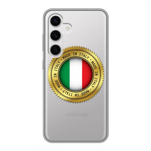 Полупрозрачный дизайнерский пластиковый чехол для Samsung Galaxy S24 Флаг Италии