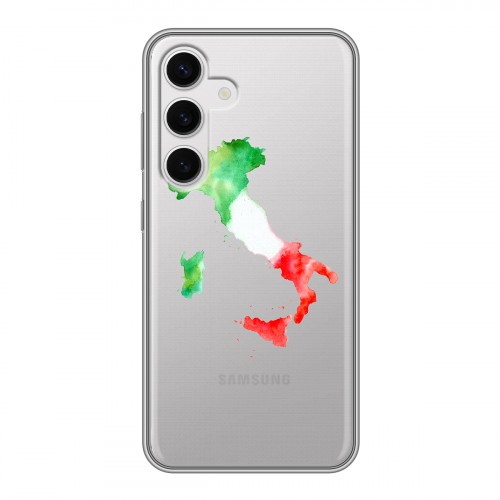 Полупрозрачный дизайнерский пластиковый чехол для Samsung Galaxy S24 Флаг Италии