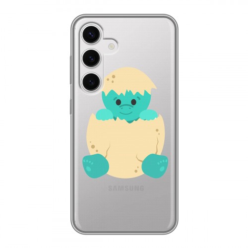 Полупрозрачный дизайнерский пластиковый чехол для Samsung Galaxy S24 Прозрачные Драконы