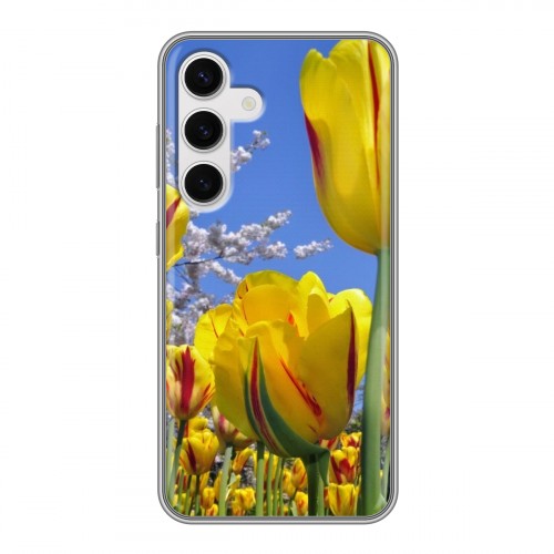 Дизайнерский силиконовый чехол для Samsung Galaxy S24 Тюльпаны
