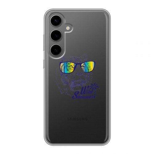 Полупрозрачный дизайнерский силиконовый чехол для Samsung Galaxy S24 Plus Прозрачные тигры