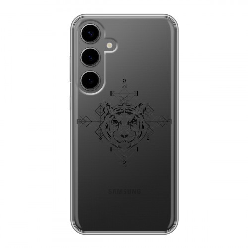 Полупрозрачный дизайнерский силиконовый чехол для Samsung Galaxy S24 Plus Прозрачные тигры