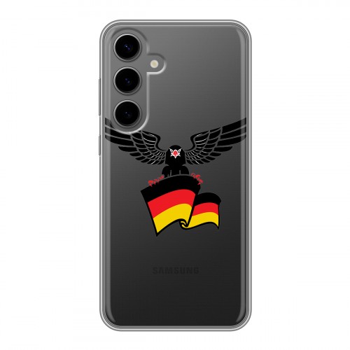 Полупрозрачный дизайнерский пластиковый чехол для Samsung Galaxy S24 Plus Флаг Германии