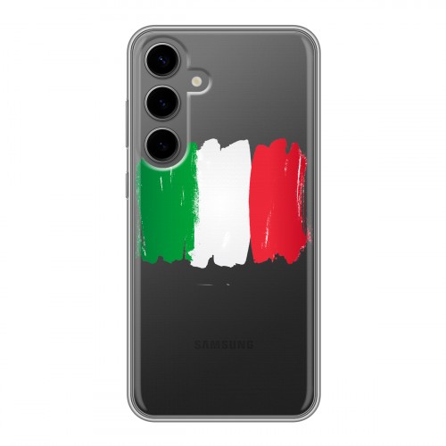 Полупрозрачный дизайнерский пластиковый чехол для Samsung Galaxy S24 Plus Флаг Италии