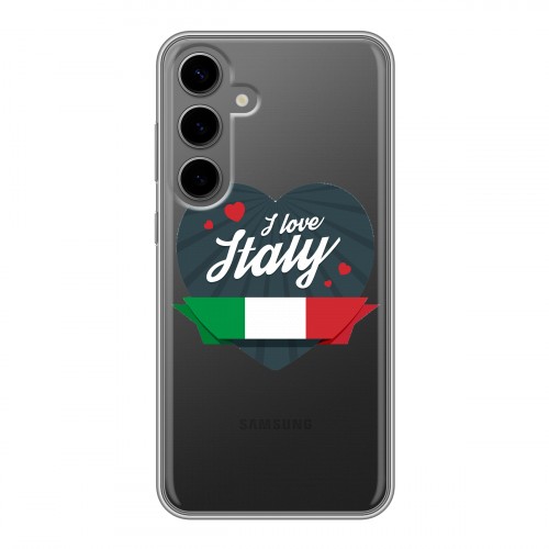 Полупрозрачный дизайнерский силиконовый чехол для Samsung Galaxy S24 Plus Флаг Италии