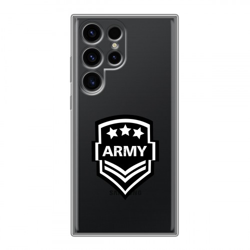 Полупрозрачный дизайнерский пластиковый чехол для Samsung Galaxy S24 Ultra Армия
