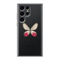 Полупрозрачный дизайнерский пластиковый чехол для Samsung Galaxy S24 Ultra прозрачные Бабочки 