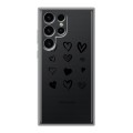 Полупрозрачный дизайнерский пластиковый чехол для Samsung Galaxy S24 Ultra Прозрачные сердечки