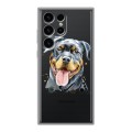 Полупрозрачный дизайнерский пластиковый чехол для Samsung Galaxy S24 Ultra Прозрачные собаки