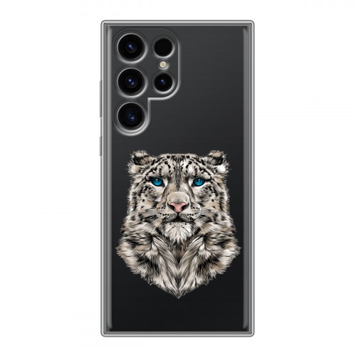 Полупрозрачный дизайнерский пластиковый чехол для Samsung Galaxy S24 Ultra Прозрачные леопарды