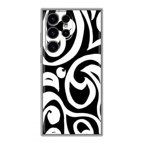 Дизайнерский силиконовый чехол для Samsung Galaxy S24 Ultra Черно-белые фантазии