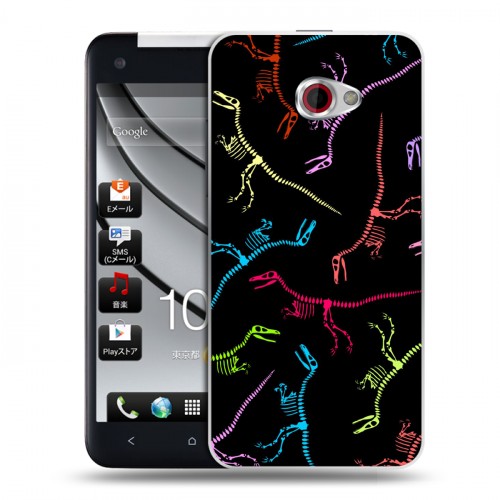 Дизайнерский пластиковый чехол для HTC Butterfly S Узоры динозавров