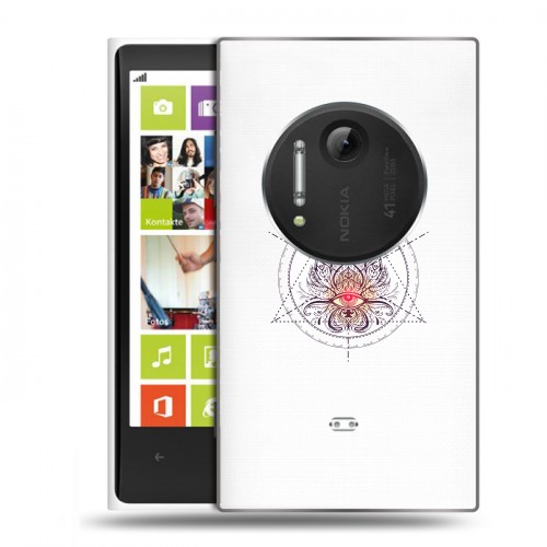 Полупрозрачный дизайнерский пластиковый чехол для Nokia Lumia 1020 Прозрачное всевидящее око
