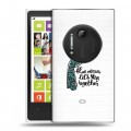 Дизайнерский пластиковый чехол для Nokia Lumia 1020 Прозрачные надписи 1