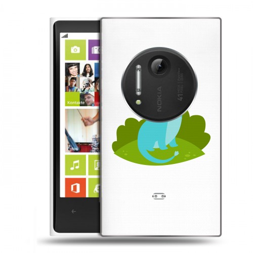 Полупрозрачный дизайнерский пластиковый чехол для Nokia Lumia 1020 Прозрачные Драконы