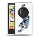 Дизайнерский пластиковый чехол для Nokia Lumia 1020 Прозрачные леопарды