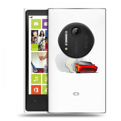 Полупрозрачный дизайнерский пластиковый чехол для Nokia Lumia 1020 Прозрачный дрифт