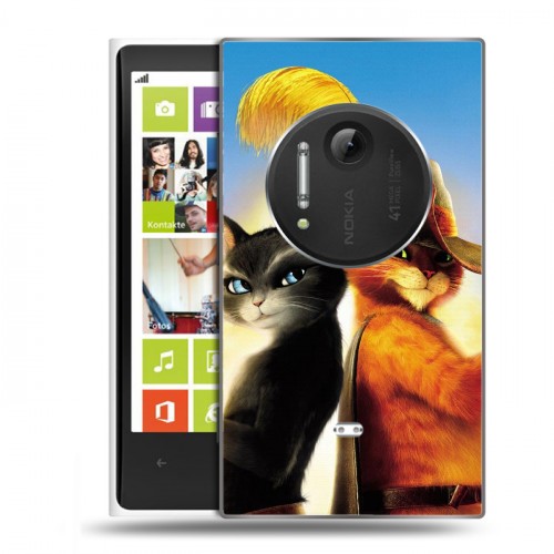 Дизайнерский пластиковый чехол для Nokia Lumia 1020 Кот в сапогах