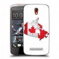 Дизайнерский пластиковый чехол для HTC Desire 500 Флаг Канады