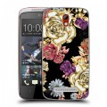 Дизайнерский пластиковый чехол для HTC Desire 500 Цветочный арт-деко